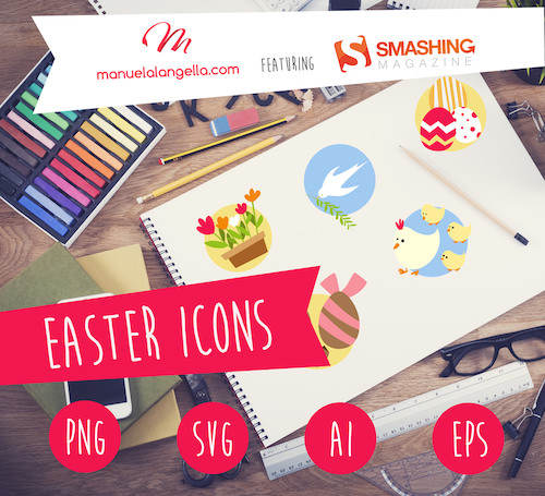 Freebie: Easter Icon Set (13, Icons, AI, PSD, EPS, PDF, SVG, PNG)