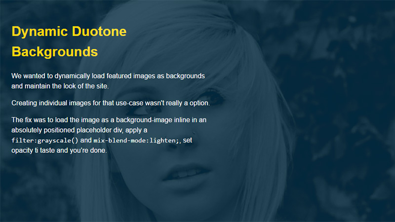 Dynamic Duotone Backgrounds