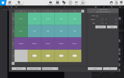 The Grid Editor contains tools for building a grid visually.