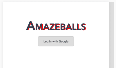 Screenshot of login page with Google authentication