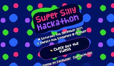 A screenshot from Super Silly Hackthon, with text slightly rotated to the left