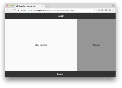 The layout in a supporting browser