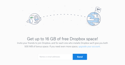 Dropbox offered a two-sides referral program. Both advocate and referrer are rewarded for completing the desired task.