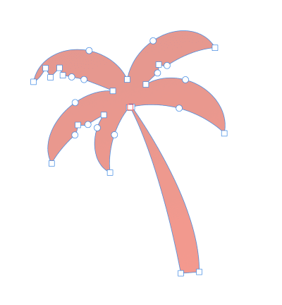 The palm tree once the Add boolean operation has been applied.