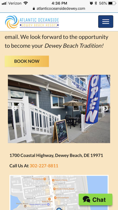 The “Book Now” button appears a number of times throughout the Atlantic Oceanside website.