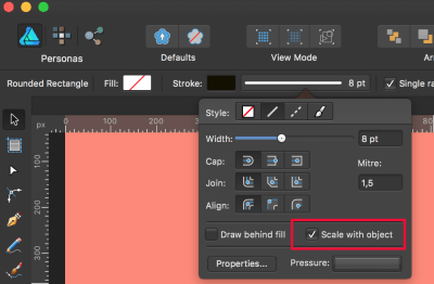 Make sure this is checked if you plan to resize your artwork, so that it scales the strokes accordingly.