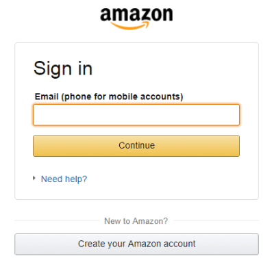 Amazon puts strong visual focus on the input field.