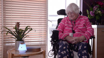 Susan’s voice assistant gives her back some of the independence she lost to her condition, from empowering her to making a phone call to family, or simply listening to music.