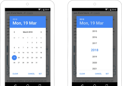 With Android’s date-picker, even though you can press and hold the year to get a year-picker, picking a birth date is still tedious.