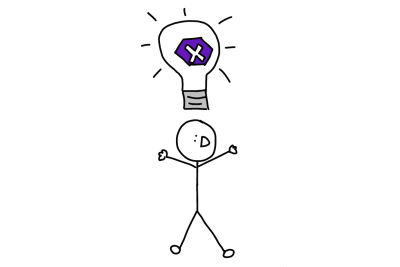 Drawing of stick figure with the idea to develop for both platforms at once using Xamarin