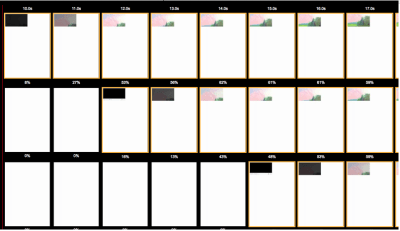 Thumbnails of 3 pages with video loading.