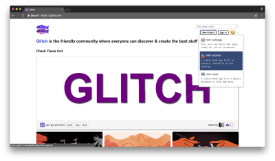 Get started by navigating to glitch.com