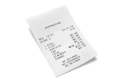Image of receipt that could be processed by Google Cloud Vision