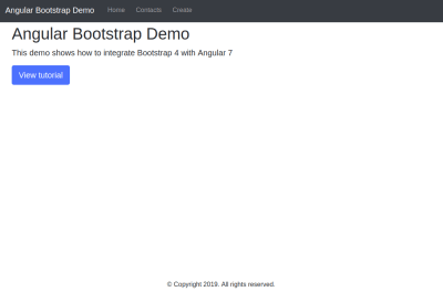 Angular Bootstrap demo: Home page