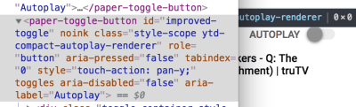 Screenshot of Autoplay toggle markup
