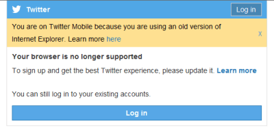 Screenshot of Twitter registration screen