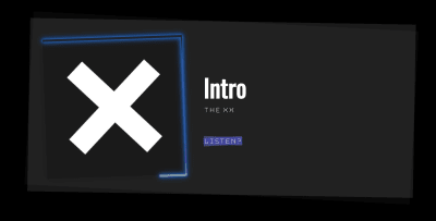 An image depicting the final product of the tutorial - contains the information for the song “Intro” by The XX with a link to the song on Spotify, and a photo of the album cover