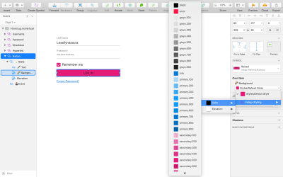 Change the text color of a form’s active elements to the product’s primary color using Overrides