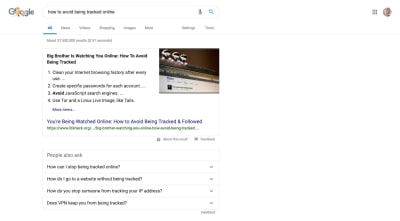 A sample Google search