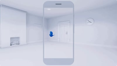 This AR experience uses an animated bird to guide users