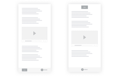 A wireframe of reimagined primary and secondary navigation items.