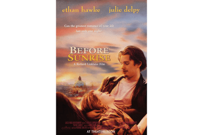 The Before Sunrise movie poster features Vienna in the background