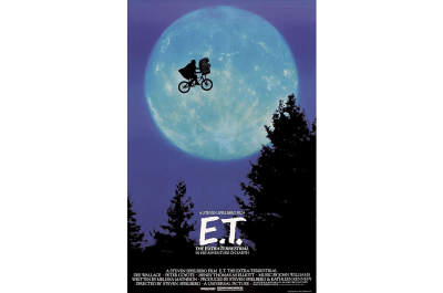 The poster for E.T. highlights the relationship between the boy and the alien