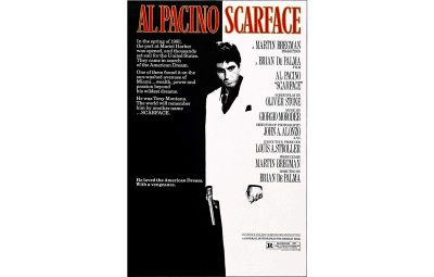 The Scarface movie poster designers likely used symbolism to create this white space