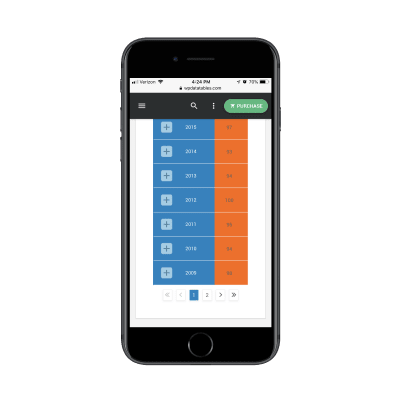 Responsive table pagination