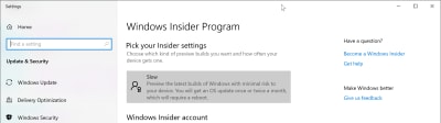 Windows Insider settings screen showing “Slow” ring