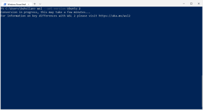 Setting the version of WSL to version 2 with Powershell