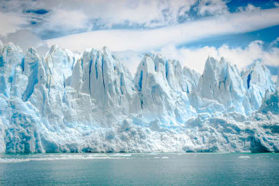 An iceberg melting due to climate change
