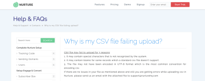 Nimble provides support for CSV upload failure