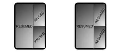 Samsung Developer mockups of multiple windows on foldable devices