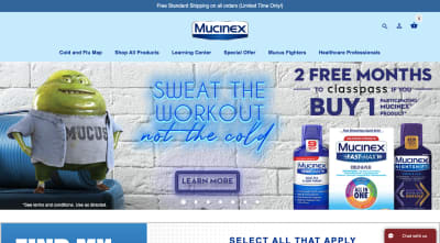 Mucinex website 2020 - Mr. Mucus dad bod