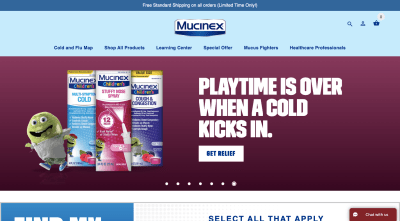 Mucinex website 2020 - Mr. Mucus kid