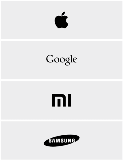 Icons of the four major Huawei competitors.