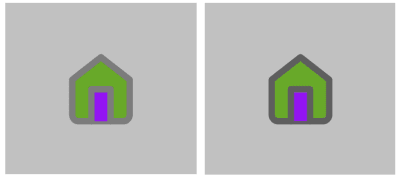 House icon used in demo with light outline vs dark outline