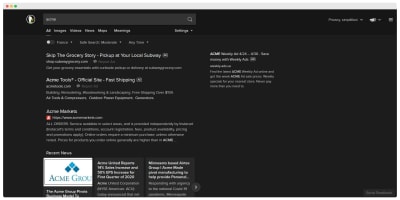 Homepage screenshot of the DuckDuckGo search engine