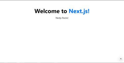 Nextjs landing page containing ‘welcome to Nextjs’ text