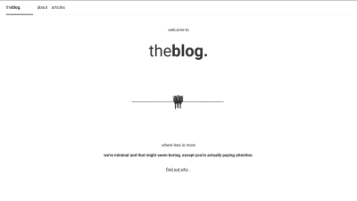A screenshot of the minimal blog home page