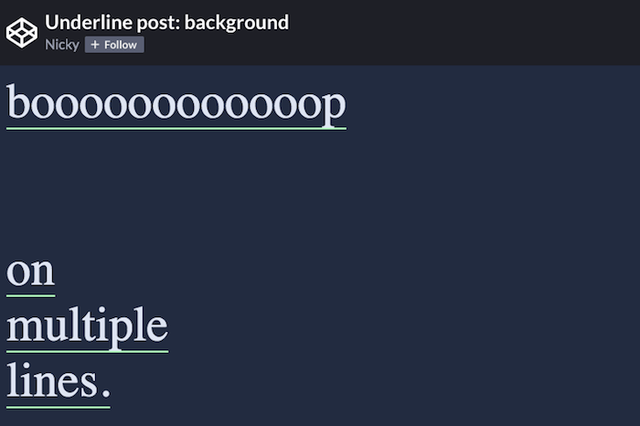 A CSS-only, animated, wrapping underline