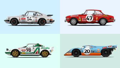 More car illustrations for your inspiration — these are some of other racing cars that I’ve been creating in Sketch recently.