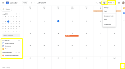 Google Calendar - view customizations