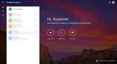 Google Hangouts distraction-free interface and simple navigation