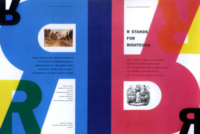 R Stands for Rightous spread designed by Bradbury Thompson.