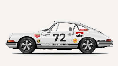 Final image 3/3: Add the background and complete the Porsche 911 tutorial illustration!